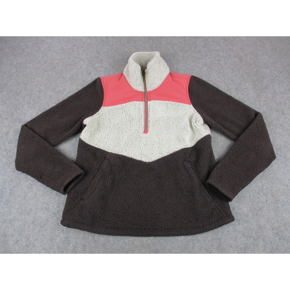 Kuhl Jacket Womens Small Brown Pink Prism Sherpa Quarter Zip Hiker Pockets
